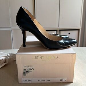 Jimmy Choo Gilbert Pumps in Black Leather